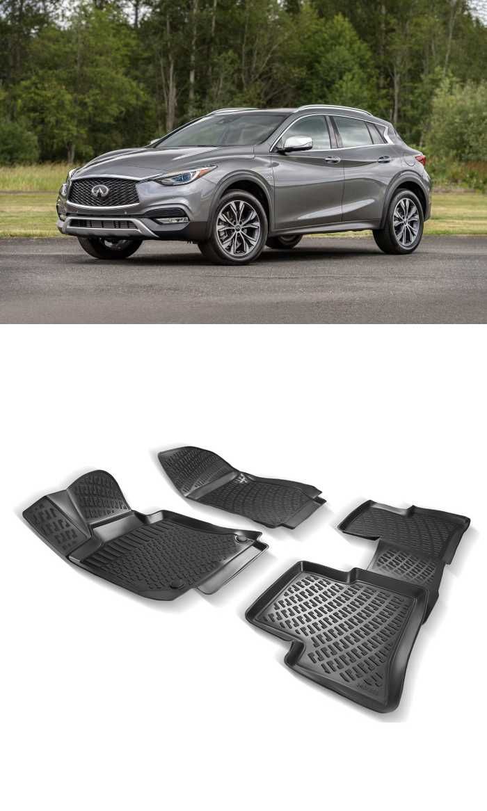 Гумени стелки RizLine съвместими с Infiniti QX30 (2015-2019)