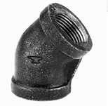 Cot negru fonta 45 grade vintage filet 1/2 3/4 sau 1 ind. steampunk