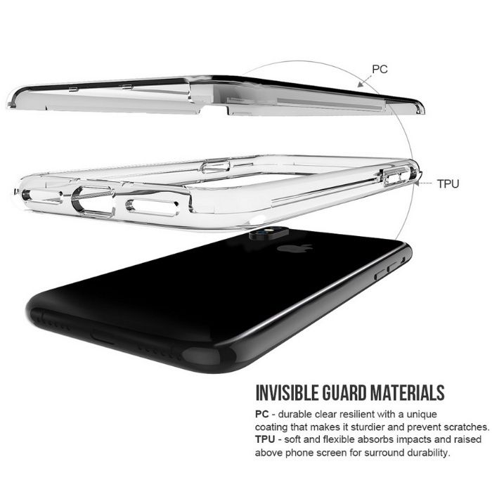 Husa 360 Crystal Spate Plastic Fata Silicon - Iphone X XS MAX XR