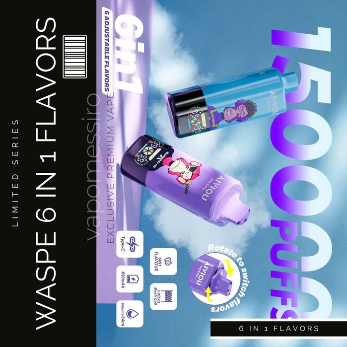 Waspe 6 în 1 – 150.000 pufuri | Arome multiple