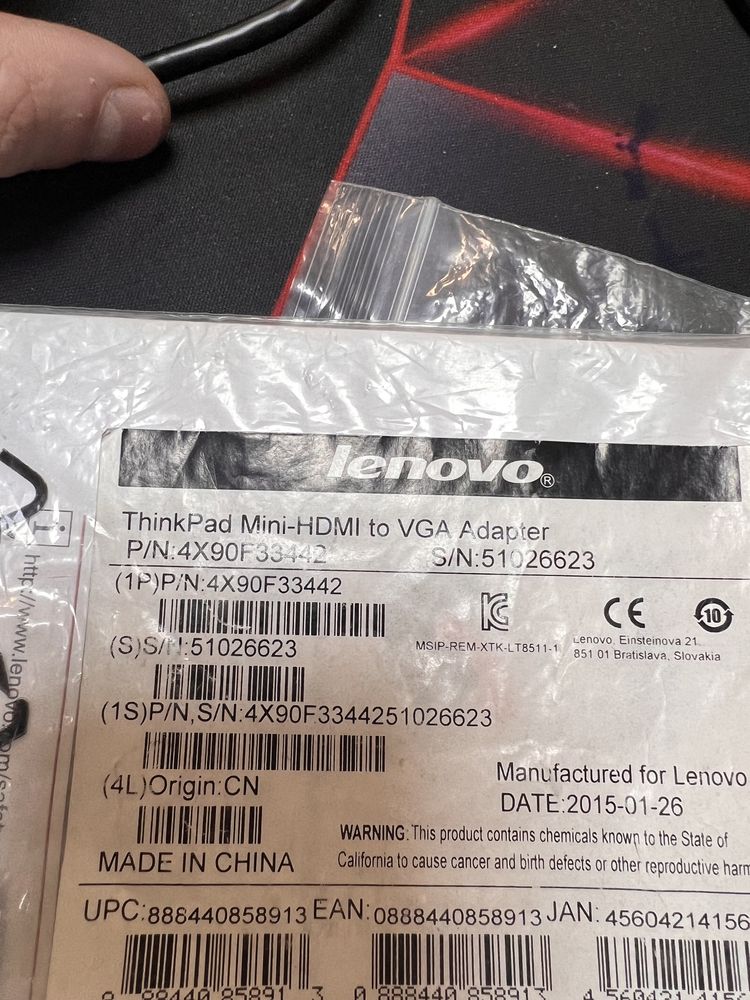 ThinkPad Mini-HDMI to VGA Adapter Переходник MiniHdmi ->Vga Оригинал