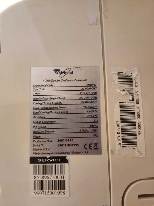 Aer conditionat Whirlpool si Ariston