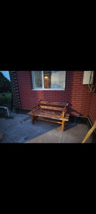 Лавка уличная ручное изделие дерево сосна просушенный
