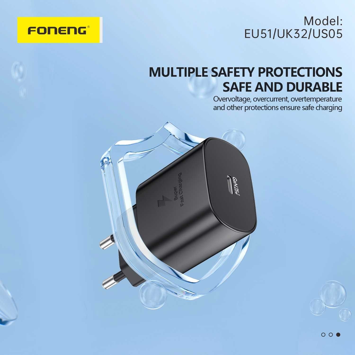Бързо Зарядно Foneng Wall Charger GAN - Type C - PD 25W