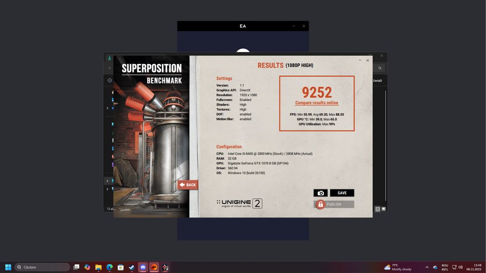 Placa video Gigabyte GTX 1070 8GB OC
