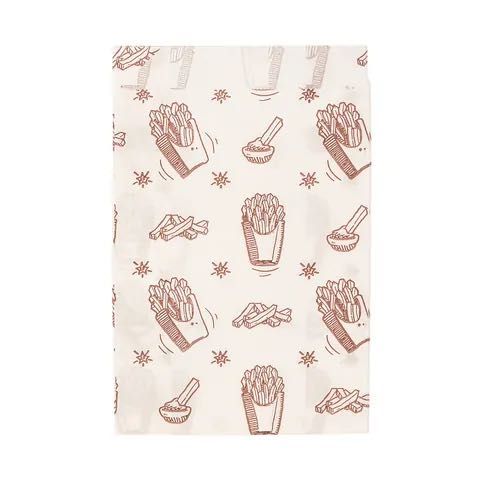 Бумажный пакет для фри с надписью «Картошка фри»(17 см х 11 см × 5 см)