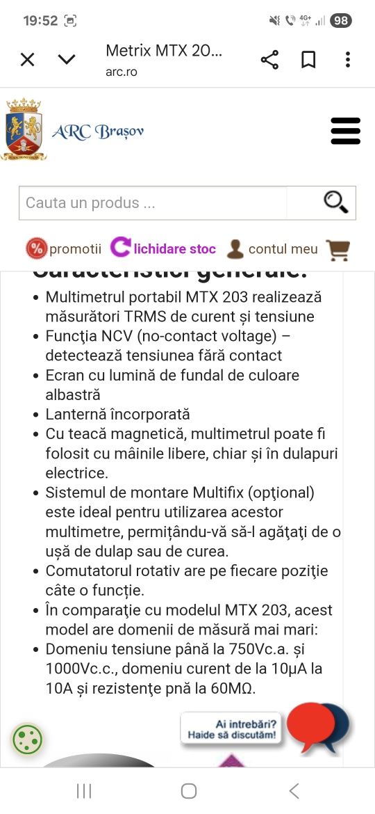Multimetru digital metrix mtx 203