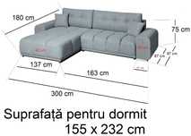 Coltar extensibil CD Sofa Giulia, 300x180x75 cm, montaj reversibil