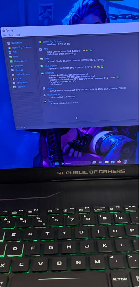 Laptop Display Mare 17,3 Asus Strix GL753 i7-7700H GTX 1050 4GB Gaming
