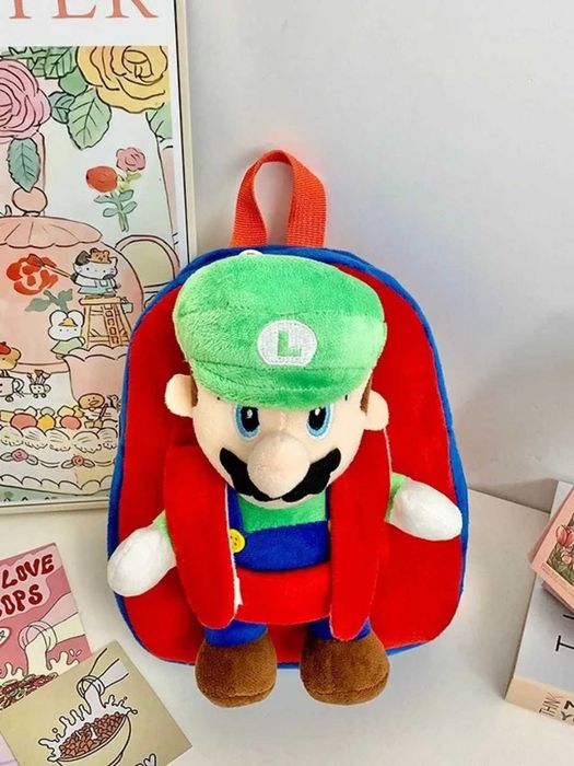 Плюшена Чанта за Деца Раница за Училище Супер Марио Super Mario