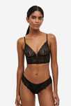 Синьо дантелено бюстие, боди НМ с push up / сутиен H&M