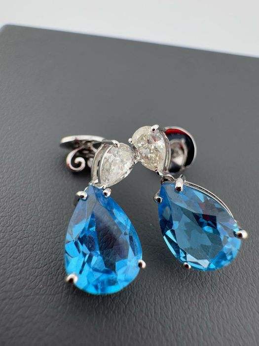 Продам серьги топаз/бриллианты