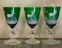 Mary Gregory, сет от три чаши за вино.