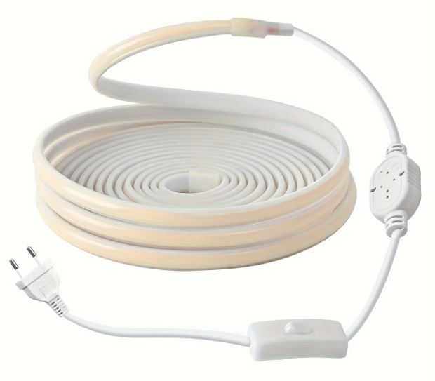 Водоустойчива IP65 LED лента с кабел и ключ директно към 220V - 10 м.