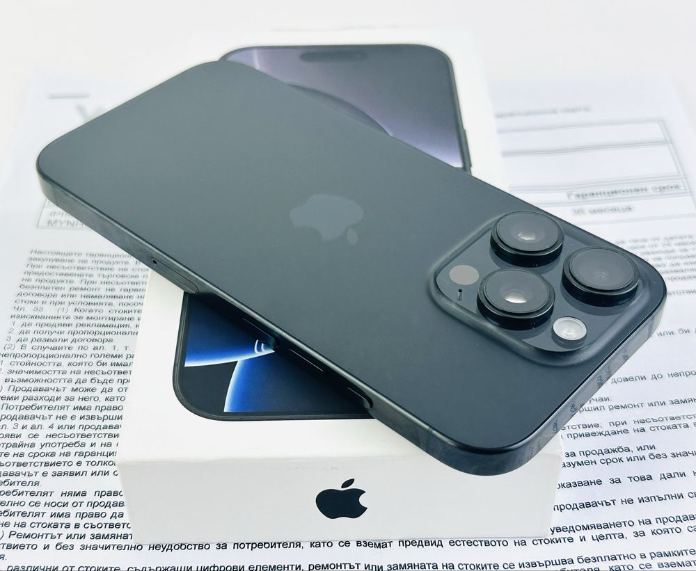 Apple iPhone 16 Pro 256GB Black 100% Battery! 3г. Гаранция!