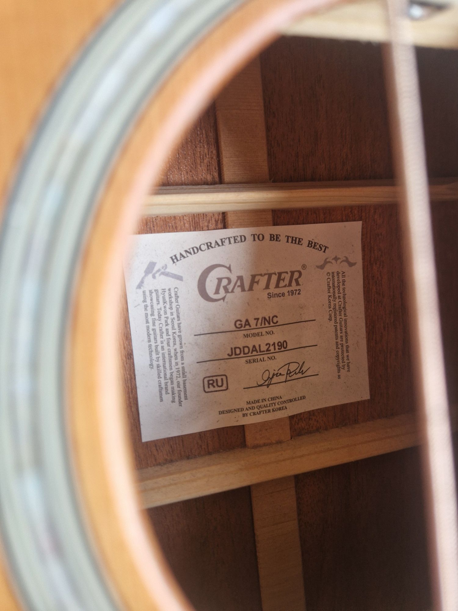 Акустическая Гитара Crafter GA7 nat
