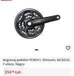 Angrenaj pedalier FCM311, Shimano, 42/32/22, 7 viteze, biciclet