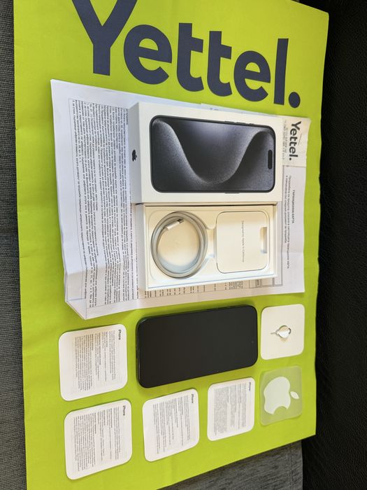 КАТО НОВ 256GB iPhone 15 Pro Yettel Гаранция 2027 Titanium Blue