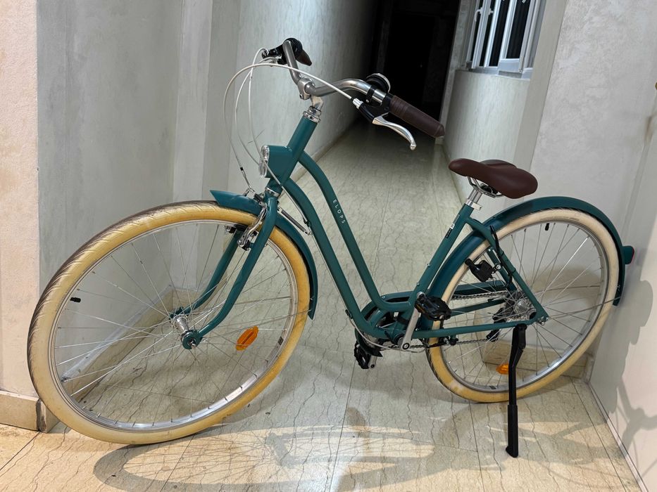 Bicicleta oras Elops cadru jos verde 7 viteze NOUA