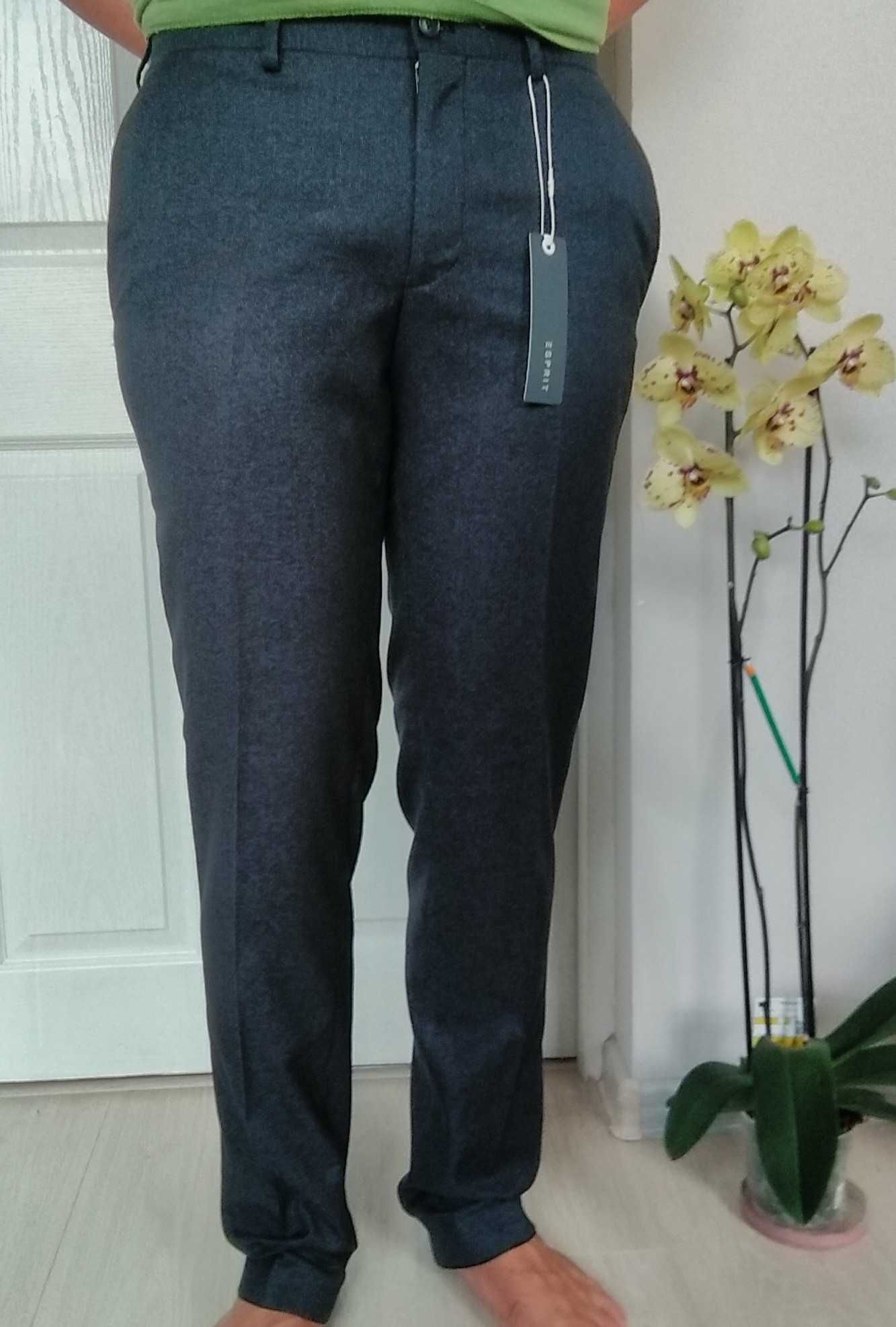 Нов мъжки панталон Esprit, черен, slim, 32L(30)