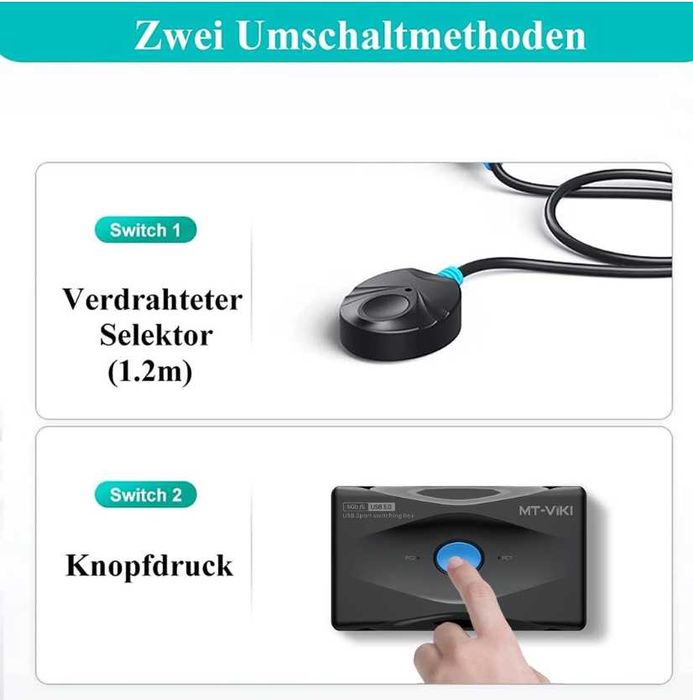 MT-VIKI comutator USB cu 2 intrări și 4 ieșiri