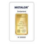 Vand lingou aur 24k 100 gr 999.9 Metalor sigilat cumpărat cu factura