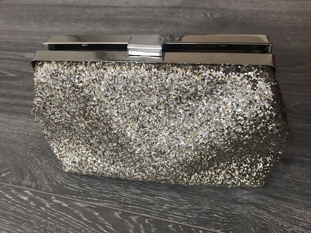 Geanta piele cu glitter auriu M&S