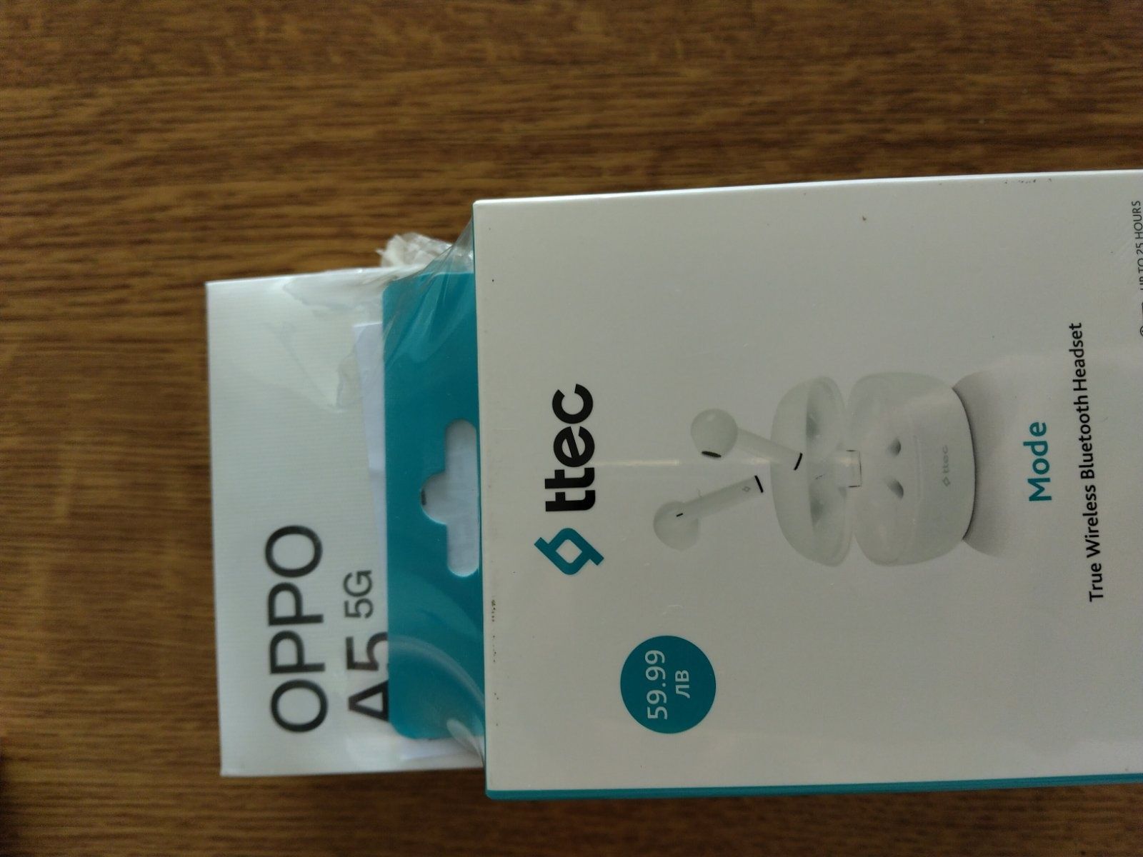 Нов ,Oppo A5,смартфон с 2 SIM карти, 5G, 128 GB,4GB ram+ слушалки ttec