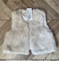 Vesta blana artificiala H&M pentru fetite, mar. 74cm