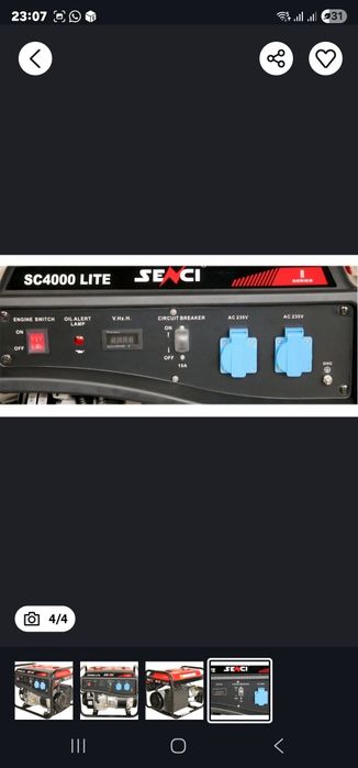 Generator senciGenerator curent Senci 3.8 Kw NOU Sigilat