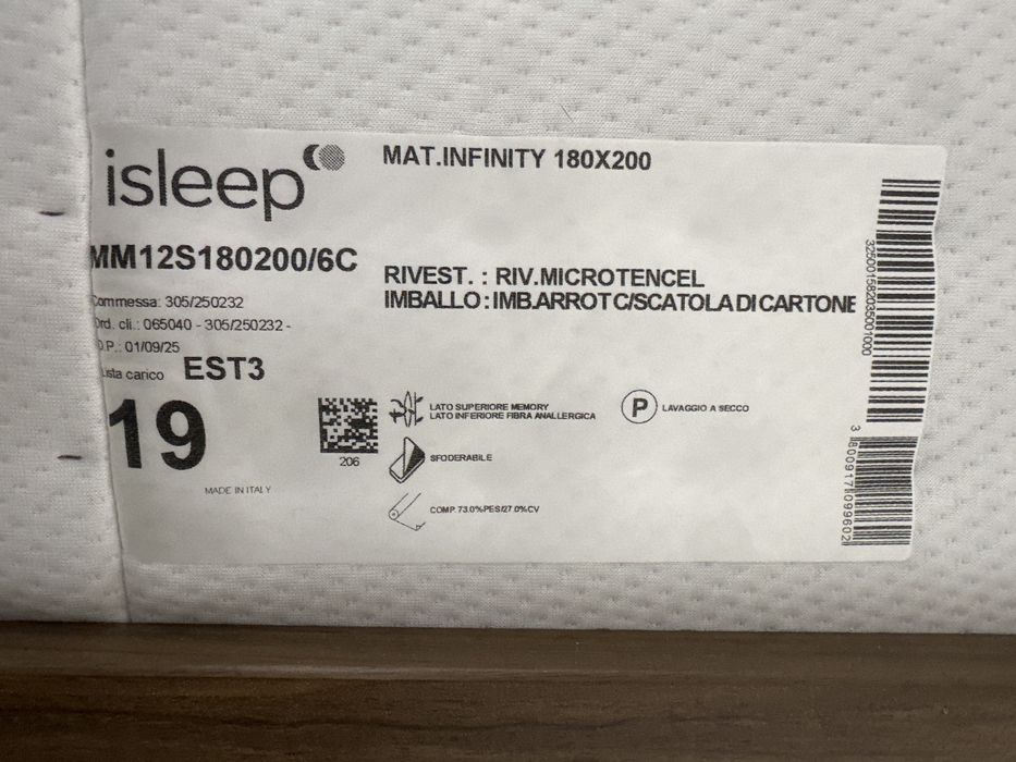 Двулицев матрак isleep 180x200 нов