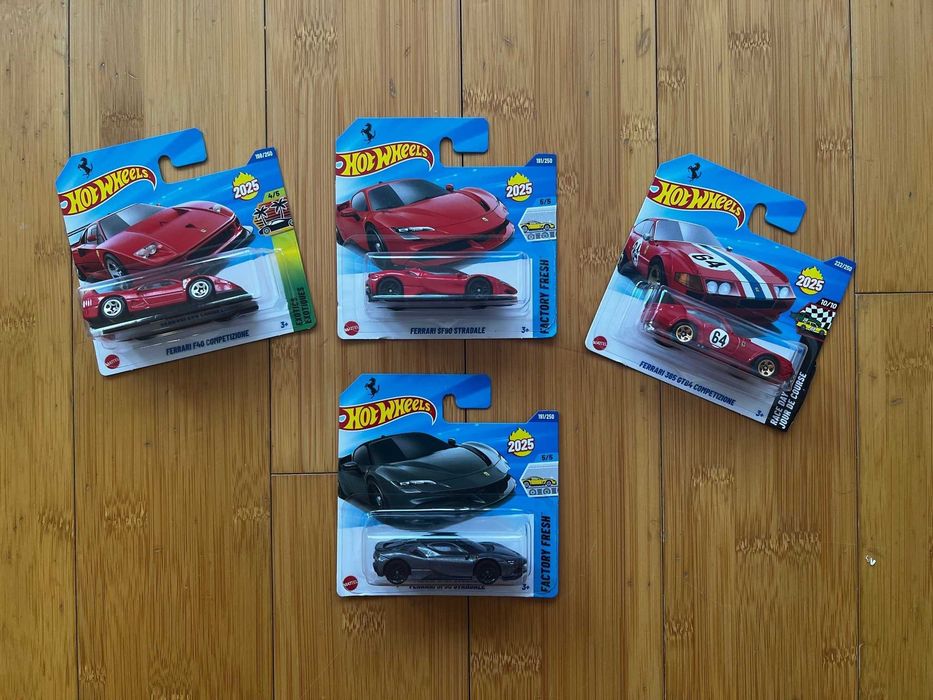 Hot Wheels Ferrari 365 GTB4; F40 Competizione; SF90 Stradale