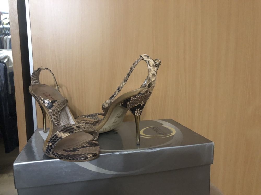 Sandale piele midel animal print