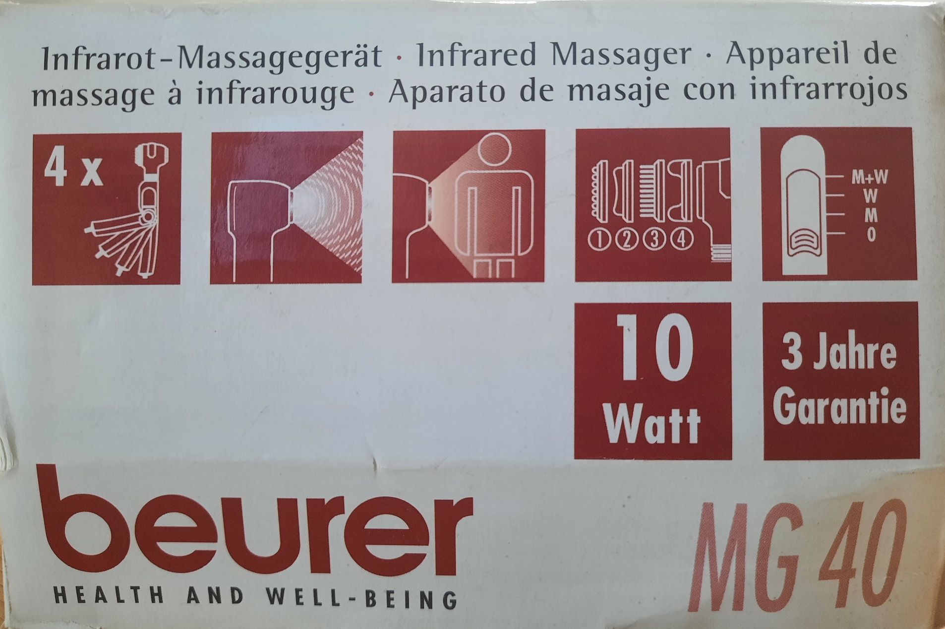 Vand aparat de masaj cu infrarosu BEURER MG 40, alb