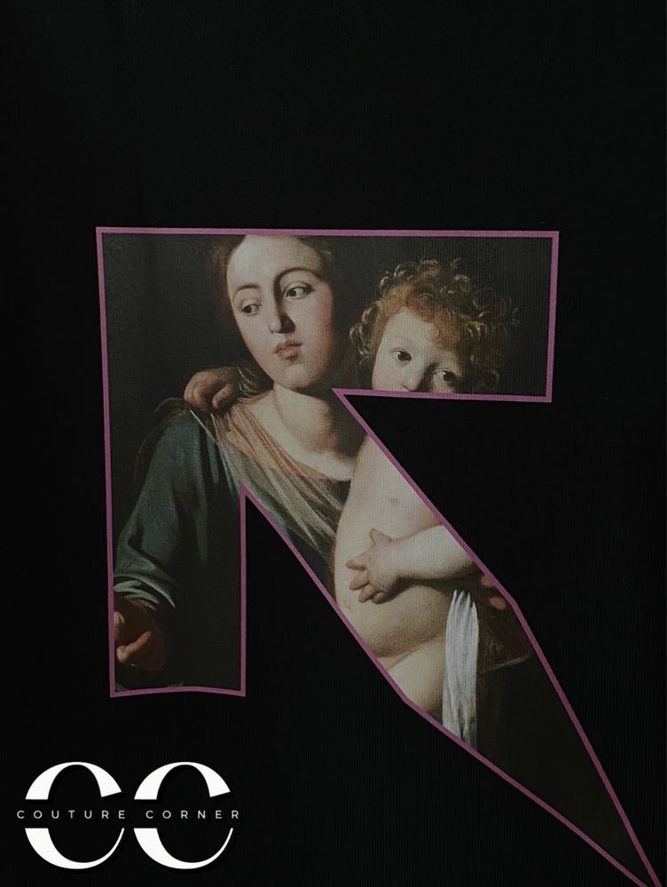 Tricou OFF-White • Calitate TOP • Sprayed Caravaggio S/S • Cod QR