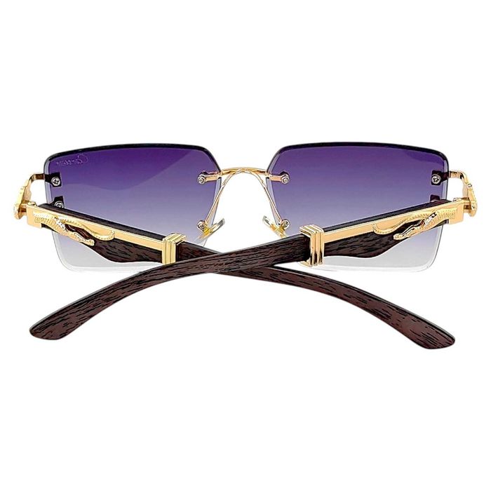 Cartier B PANTH слънчеви очила 2026 – дървена рамка с пантера