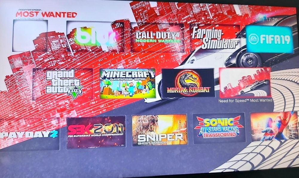 Ps3 slim fullbox fifa19 gta5 blur nfs minecraft m kombat farm spider