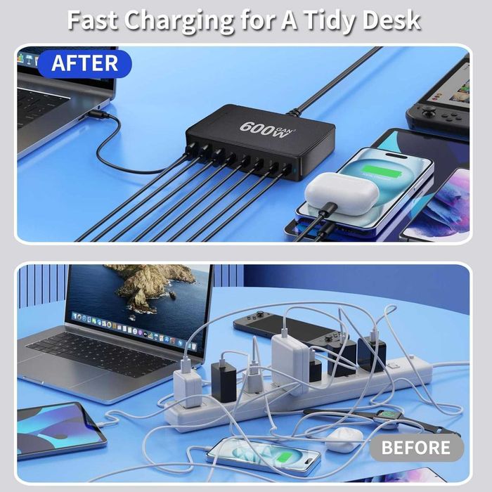 GaN3 600W Станция PD 3.1 Най-новата GaN Технология за Бързо Зареждане