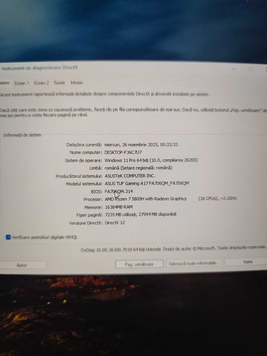 Vând laptop gaming asus tuf in stare perfecta