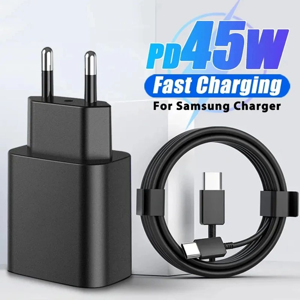 Бързо зареждащ адаптер fast charge 45W за Iphone и Аndroid +кабел C