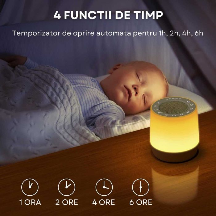 Dispozitiv Sunete Albe, pentru copii/adulti,Difuzor portabil Bluetooth