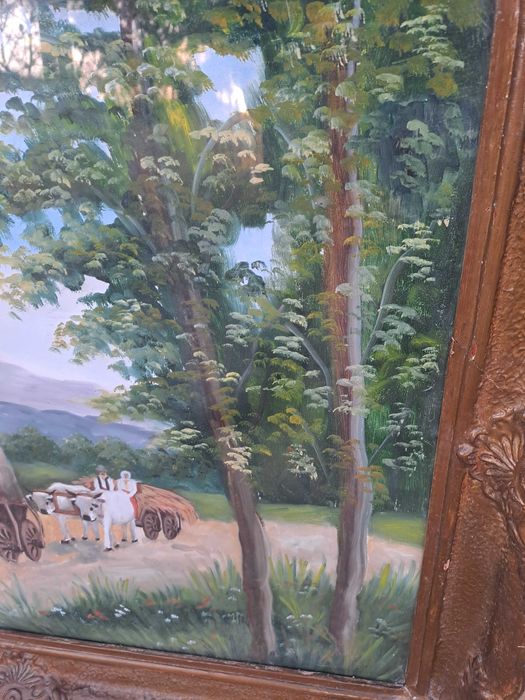 tablou vechi pictura pe lemn 82/62 cm reproducere I Dobosariu