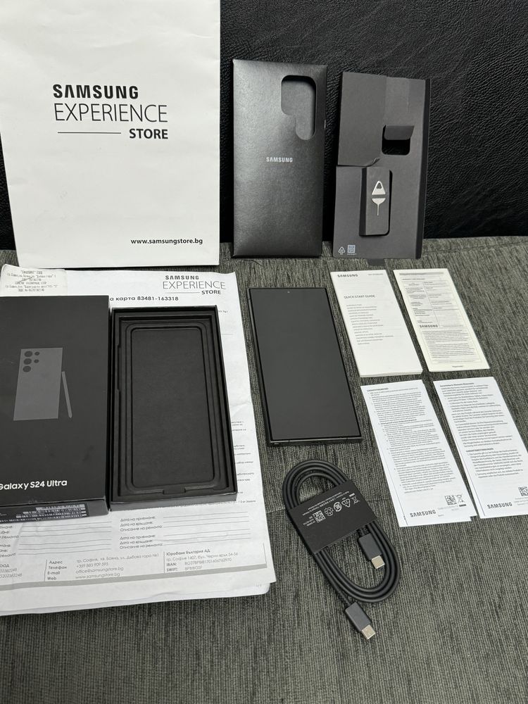 КАТО НОВ 512GB Samsung S24 Ultra Гаранция Experience Store 2026 Black