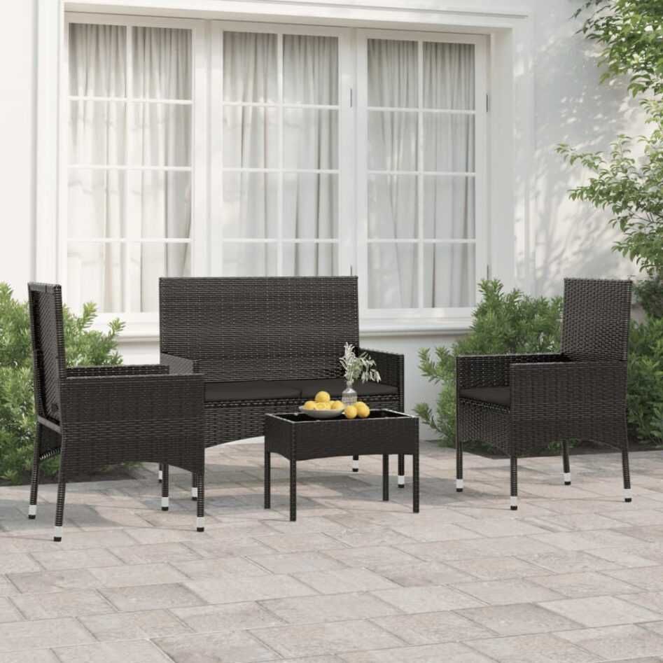 Set mobilier de gradina/terasa 2 fotolii/scaune + 1 canapea si masă