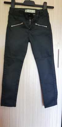 Pantaloni fetita, negri cu sclipici, 7-8  ani, 122 cm