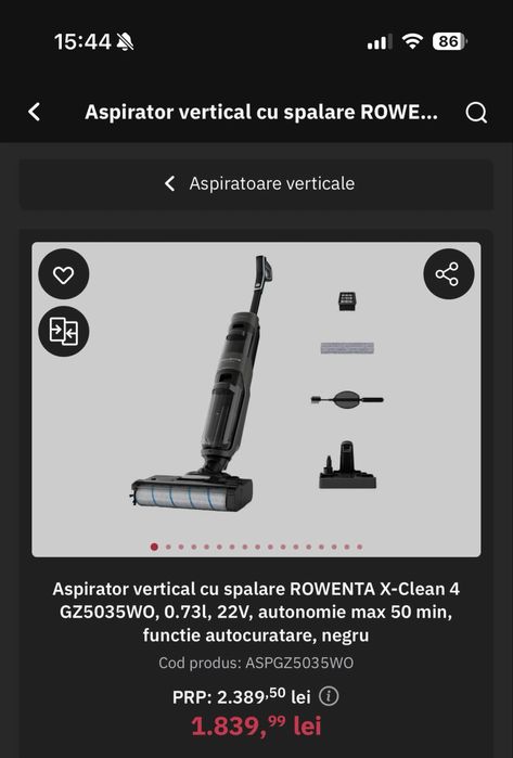 Aspirator vertical cu spalare ROWENTA X-Clean 4