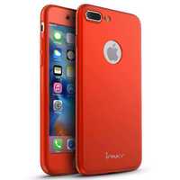 Husa 360º iPaky pentru iPhone 7 PLUS cu folie de protectie - Red