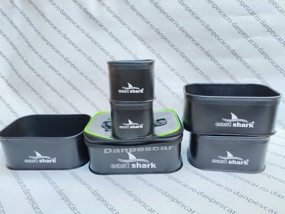 Set 6 Bacuri CUTII Nada EASTSHARK EVA Box Feeder Cu Capac 26x19x12cm
