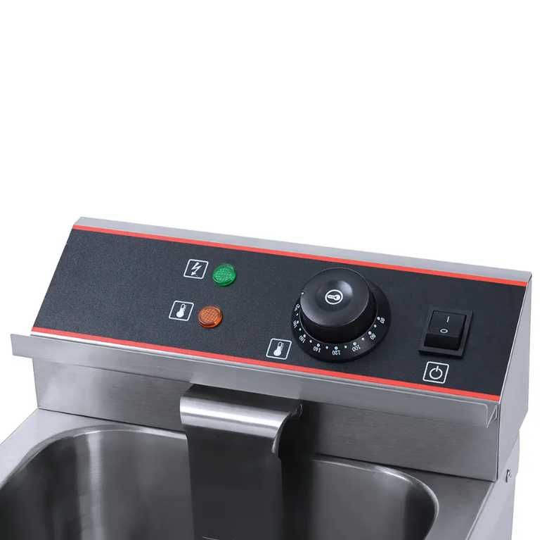Friteuză electrică din inox, 8+8 litri cu manere laterale,NOUA