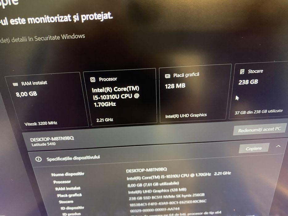 Laptop Dell Latitude 5410 I5 gen 10 ssd 256 ram 8Gb